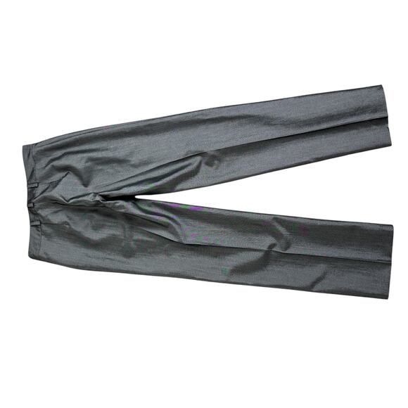 Trina Turk California Chic Pants | Metallic Gray | Size 4 | Mid Rise Straight - Picture 2 of 8